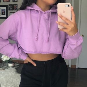 Purple Cropped Hoodie / Sweatshirt
